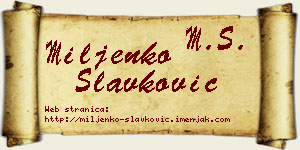 Miljenko Slavković vizit kartica